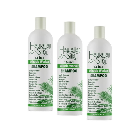 Hawaiian Silky 14-In-1 Miracle Worker Shampoo, 16 Fl. Oz. - Pack of 3