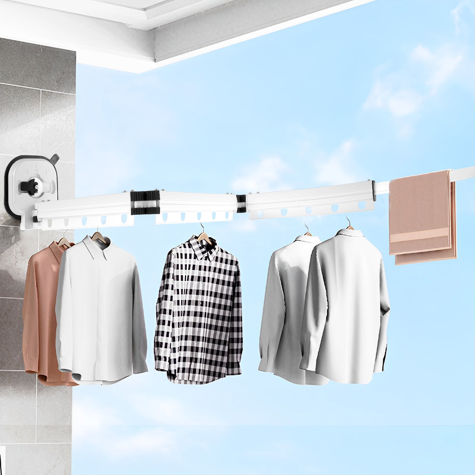 Amazon Laundry Hanger Wall 3-Fold Drying Rack With Extension Pole