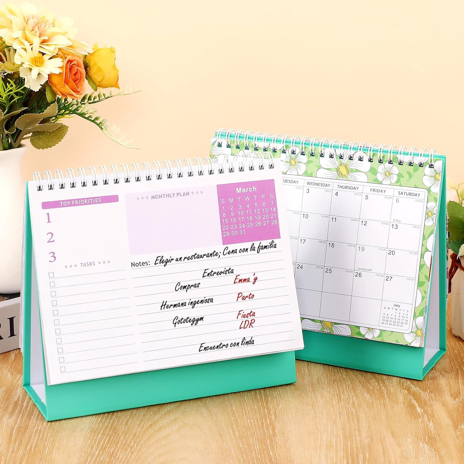 2026-2027 Calendar, Portable Flip Calendar, January 2026 - June 2027, with To-Do List Page, 20.5 cm x 7.4 cm, for Office, Home and School