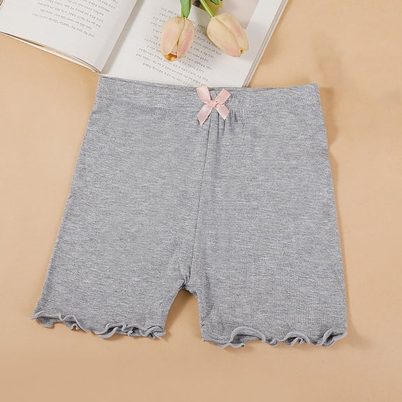 UACY Toddler Girls Workout Cartwheel Shorts, Breathable Dance Shorts for Under Dresses, Kids Casual Shorts (Grey, 4-5 Years)