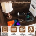 thumbnail image 4 of ANPOO Queen Size Murphy Bed with 2 LED Lights, Power Outlet, 2 Storage Units,  Farmhouse Wood Hidden Foldable Wall Bed Frame with Gas Struts, Storage Bed Cabinet for Bedroom, Space-Saving, 4 of 10