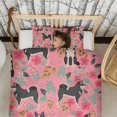 thumbnail image 3 of Shiba Inu Dog and Flower Floral Duvet Cover and Pillowcase Set for Single Bedding, Bedroom Accessories for Kids Teens, 3 of 5