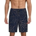 thumbnail image 2 of Picia Copper-Gold Gloss Outline Navy Dark Blue Pajama Shorts for Men, Men's Pajama Bottoms, Sleepwear,Short Pajama Pants-4X-Large, 2 of 9