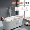 thumbnail image 6 of Freestanding Tub Filler Floor Mounted, Bathtub Faucet with Shower Mixer, Dual Water Modes, 360° Swivel Spout for Bathing, Showering & Toilet Flushing, 6 of 10