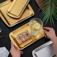thumbnail image 5 of Dinner Plate 304 Stainless Steel Rectangular Plate Barbecue Plategold1pcs, 5 of 5