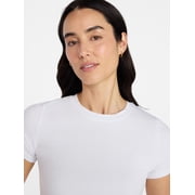 Time and Tru Womens Slim Fit Crewneck Tee with Short Sleeves, Sizes XS-L