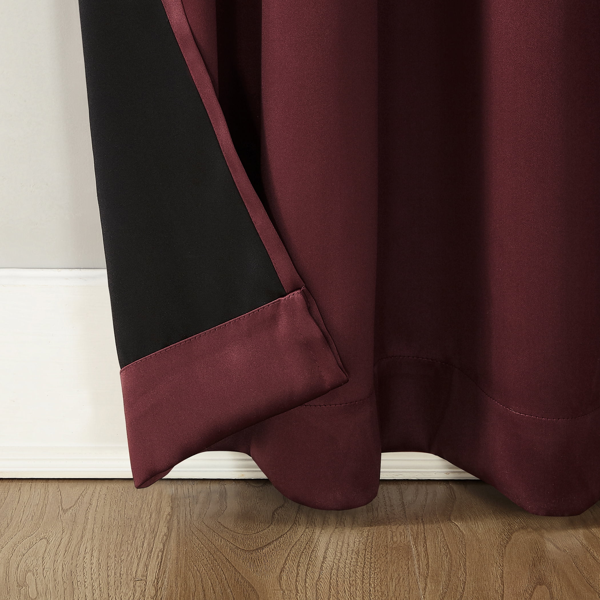 Sun Zero Malmo 1-Piece Theater Grade Extreme 100% Blackout Rod Pocket Curtain Panel, 52"X84", Wine Red