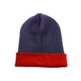 thumbnail image 1 of TopHeadwear 2 Tone Long Beanie Cuff, Navy Red, 1 of 1