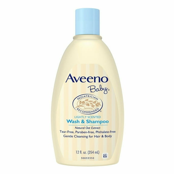 Aveeno Baby Wash & Shampoo Gentle Cleansing Lightly Scented, 12oz, 7-Pack