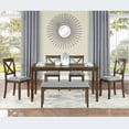 thumbnail image 2 of 6 Piece Dining Table Set, Modern Home Dining Set with Table, Bench & 4 Cushioned Chairs, Wood Rectangular Table and Chair Set, Kitchen Table Set for Dining Room - Walnut, 2 of 9
