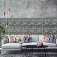 thumbnail image 4 of FUDAKUNA Self Adhesive PVC 12" x 12" Wallpaper Wall Sticker, 6 Pieces Gray Mosaic Brick Tile Backsplash, 4 of 8