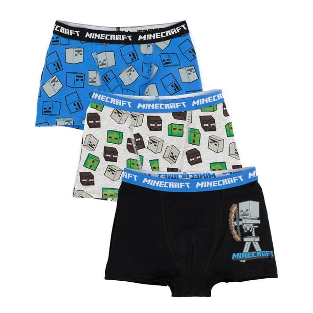 Minecraft Boxer Shorts 3 Multi Pack For Boys, Kids Teenagers Creeper  Enderman Skeleton Boxers Multi-Pack