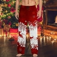 thumbnail image 2 of CONZONE Christmas Mens Pajamas Pants Wide Leg Pajama Pants for Men Casual Xmas Santa Claus Graphic Soft Loose Fit Fall Winter Pjs Trousers Cozy Homewear Loungewear, 2 of 6