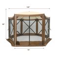 thumbnail image 2 of Gymax Portable Pop Up 6 Sided Canopy Instant Gazebo Screen Tent Brown, 2 of 10