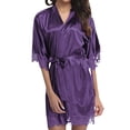 thumbnail image 3 of Mujeres Sexy Encaje Camisón Ropa de dormir Ropa interior Bata Albornoz Regalo, Morado, L Vogacara XX000136-12, 3 of 7