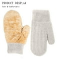 thumbnail image 5 of HNMKIU Winter Thermal Lined Soft Mittens Cozy Warm Hand For Outdoor Cold Weather Activities Light Gray,One Size, 5 of 9