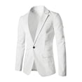 thumbnail image 1 of INSPIRE CHIC Men's Notched Lapel Center-Vent Back One-Button Blazer, 1 of 7