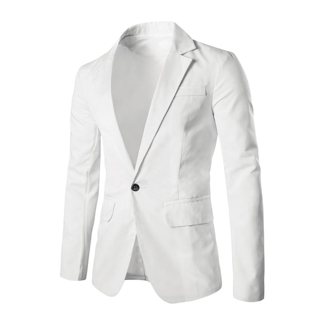 INSPIRE CHIC Men's Notched Lapel Center-Vent Back One-Button Blazer