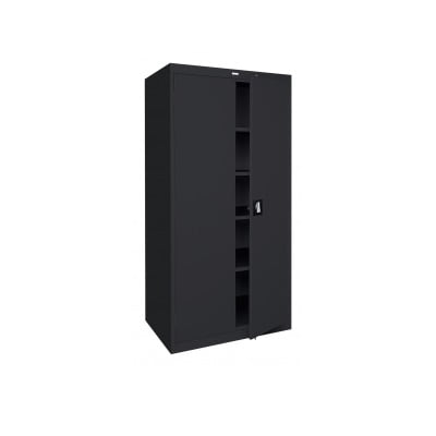 Steel 24 Length SANDUSKY LEE CA41362472-09 Classic Series Counter Height Cabinet with Adjustable Shelves 36 Width 72 Height Black 
