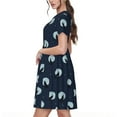 thumbnail image 2 of Haiem Wolf And Moon Pattern Women's Short-Sleeve Scoop Neck Swing Dress, 2 of 6