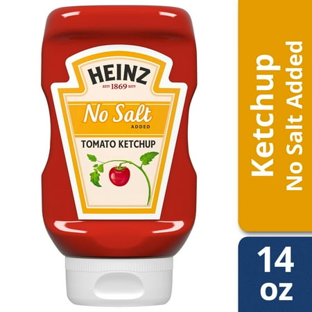 Heinz No Salt Added Tomato Ketchup 14 oz. Squeeze Bottle