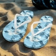 thumbnail image 5 of Chririnla Women's Flip Flops Sandals, Fashion Blue Hibiscus Beach Pool Thong Sandals for Walking Slide Shoes, 5 of 7