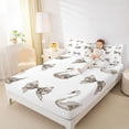 thumbnail image 4 of Feelyou Cartoon Bow-tie Girl Full Size Sheets, Romantic Swan Animal Bed Sheets, 4 Pieces, 4 of 7