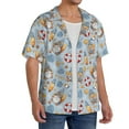 thumbnail image 4 of Xecao offers the Summer Time With Gnome for Men's Casual Short-sleeved Shirt, a button-up collared shirt with a pocket, perfect for beach vacations and yacht travel in the Medium size., 4 of 7