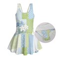 thumbnail image 6 of Tutolipy Floral Speckle Patchwork Design Sleeveless Bathing Suit, Comes with Lining Sleeveless Swim Dress for Girls, Casual for Summer, Size 5-6 Years, 6 of 8
