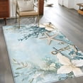 thumbnail image 4 of 3x5 Area Rugs, Blue Coastal Non-Skid Rubber Backing Large Rectangle Rugs - Living Room Bedroom Home Office, Beach Nautical Anchor Starfish Botanical Indoor Floor Mat Carpets Washable Rug, 4 of 9