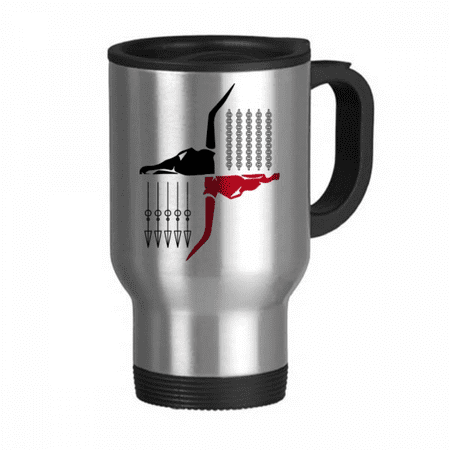 

Chromatic Aberration Arrows Chains Travel Mug Flip Lid Stainless Steel Cup Car Tumbler Thermos