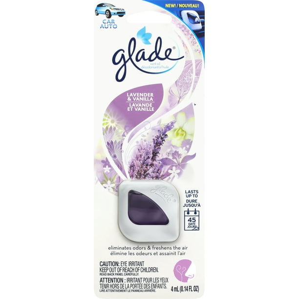 Glade Lavender & Vanilla Car Vent Oil Air Freshener 4ml Carded Pack