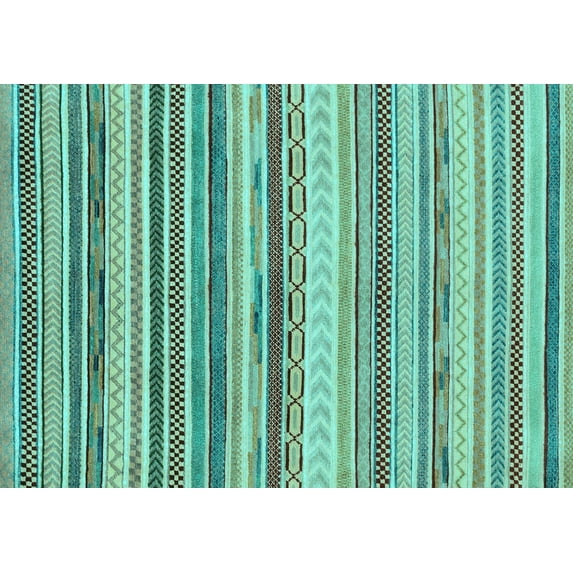 Ahgly Company Indoor Rectangle Southwestern Light Blue Country Area Rugs, 8' x 12'