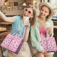 thumbnail image 5 of Canvas Tote Bag for Women with Compartments, Medium Cute Pink Cow Chechered Teacher Student Shoulder Bag Nurse Purses Crossbody Bags Work Laptop Book Bag Satchels Handbags, 5 of 6