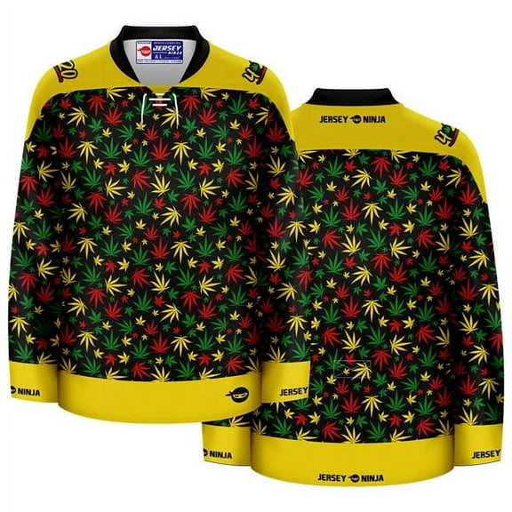 Rasta Leaf Ugly Sweater Hockey Jersey