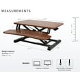 thumbnail image 4 of VIVO Dark Walnut Height Adjustable 28" Standing Desk Monitor Riser, Black Frame, 4 of 9