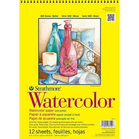 Strathmore Watercolor Paper Pad, 9" x 12", 140lb, Cold Press, 12 Sheets