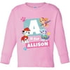 Personalized PAW Patrol Initial Pups Girls' Pink Long Sleeve Tee