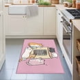 thumbnail image 3 of Entryway Rug 2'x3', Pink Cute Cat Kitchen Runner Rugs Non-Slip Carpet Mats, Cartoon Funny Heater Cats Bedside Rugs Runners Washable Floor Carpet for Bathroom Laundry Room, 3 of 8