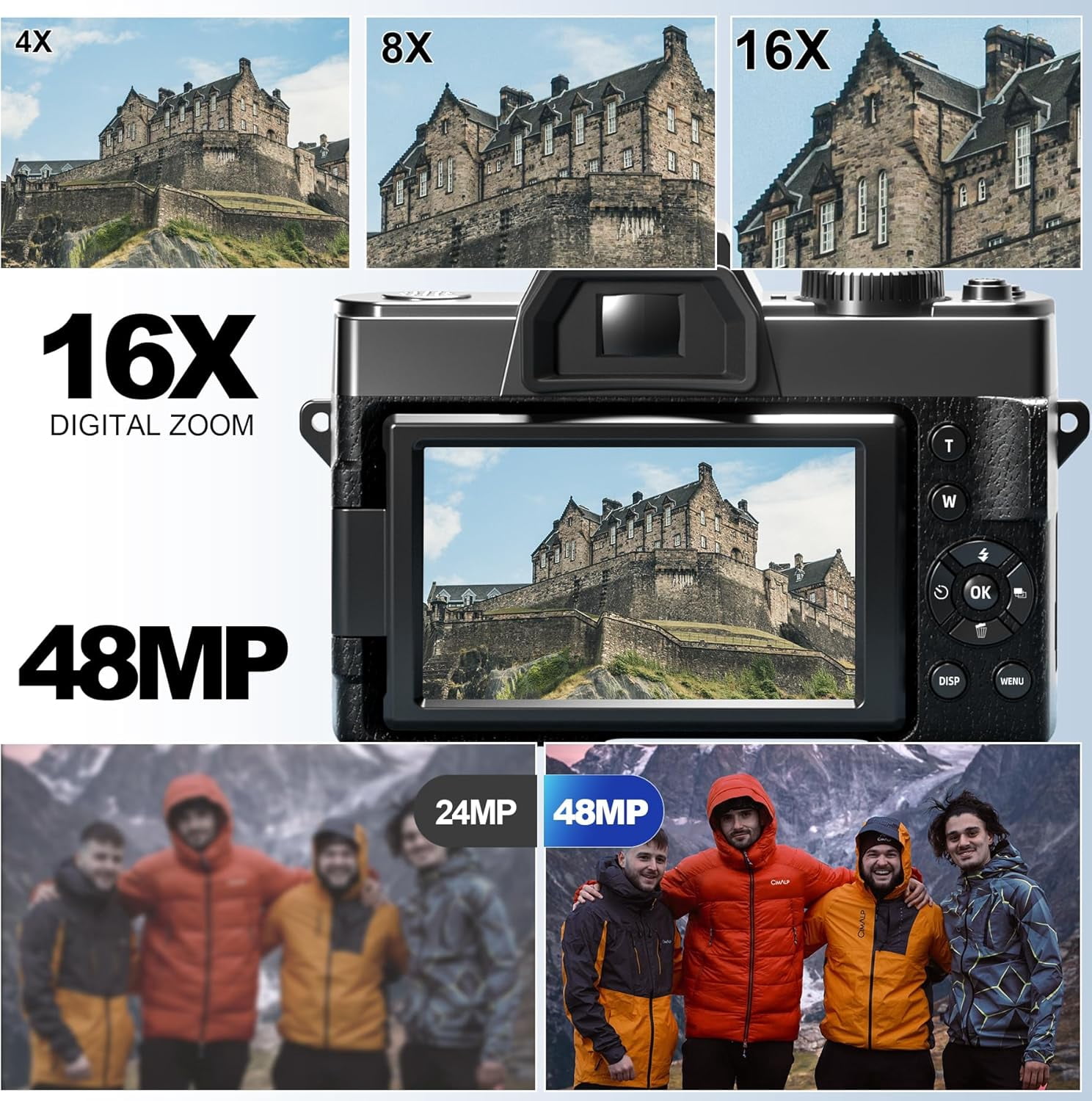 NBD 4K Digital Cameras for Photography 48MP Video Camera for Vlogging with Wide-Angle & Macro Lens