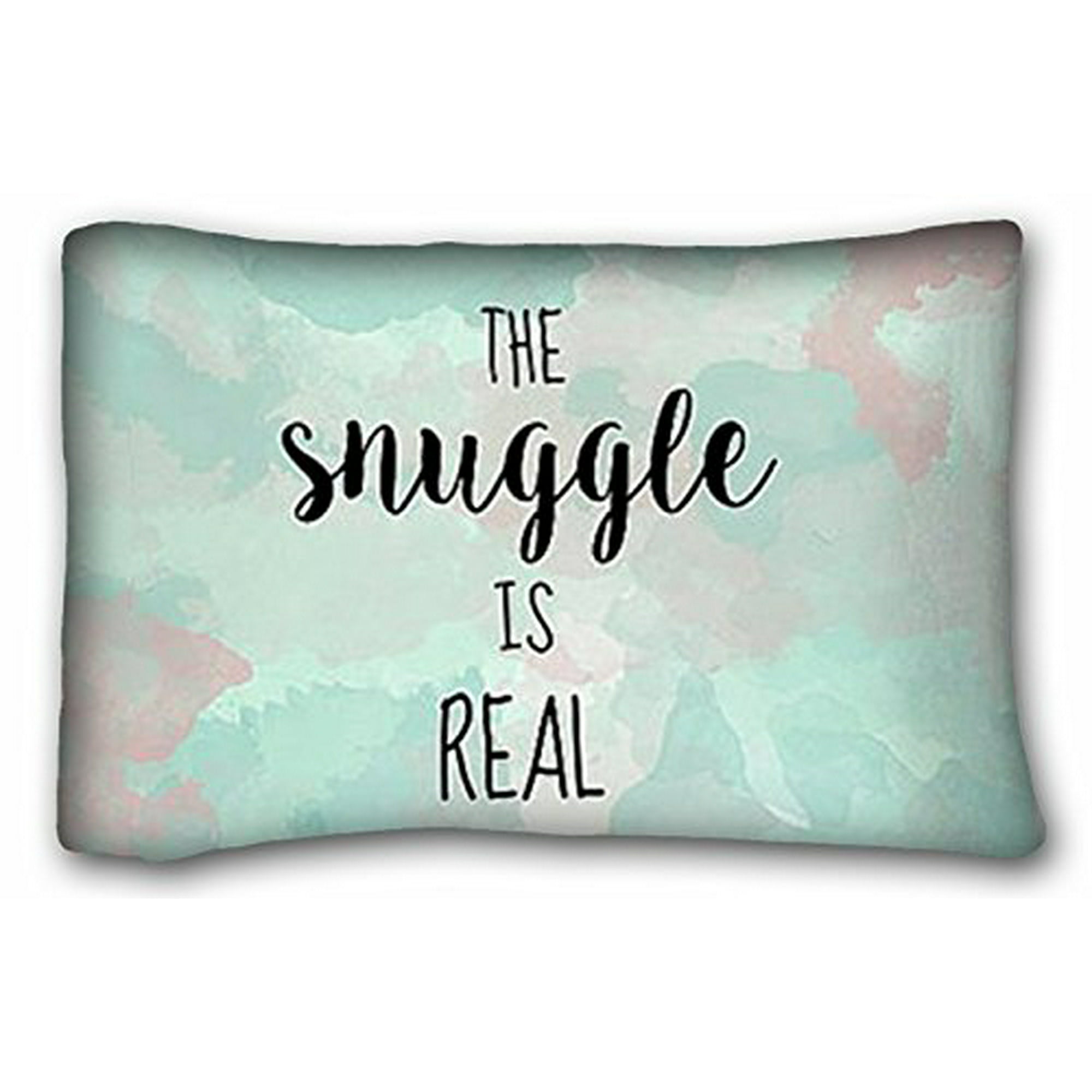 RYLABLUE The Snuggle Is Real Pillow Quote Cute Pillows For Kids Gift For  Boyfriend Purple And Teal Bedding Funny Pillow Case Funny Gifts Size 20x30  inches Two Sided Print | Walmart Canada
