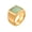 Gold Green Stone, variant on Men's STAINLESS STEEL Square Flat Agate Gemstone SignetRing Matte Polished Finger Wedding Band Silver Blue Stone Size 10