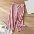 thumbnail image 4 of Hazel Tech Children's Pleated Wide-leg Pants Girls Loose Casual pants Chiffon Trousers Silk Cropped Trousers, 4 of 6