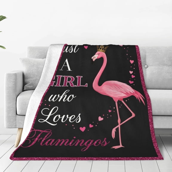 Flamingo Throw Blanket, Flamingo Flannel Blanket, Winter Couch Throw, Warm Cozy All Season Blanket for Women and Men 50x40