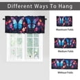thumbnail image 6 of Butterflies Kitchen Window Curtain Valance Blue Butterfly Floral Flowers Romantic Window Valance for Bedroom Bathroom Living Room Dining Room Valances Set 54 by 18 in, 1 Panel, 6 of 6