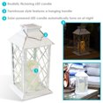 thumbnail image 2 of Sunnydaze Outdoor Concord Hanging Tabletop Solar LED Rustic Farmhouse Decorative Candle Lantern - 11" - White, 2 of 6