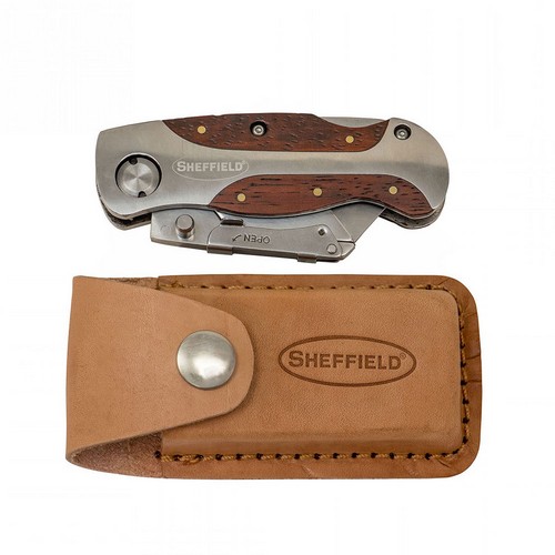 Sheffield Premium Lock Back Utility Folding Knife with Sheath, Stainless Steel - image 2 of 2