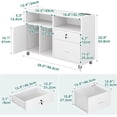 thumbnail image 2 of Archivador, Archivador con Cerradura, Soporte para Impresora, 2 Cajones, 3 Compartimentos Abiertos, Adecuado para Estudio u Oficina, 96,6 × 34 × 65,8 cm (Blanco), 2 of 6