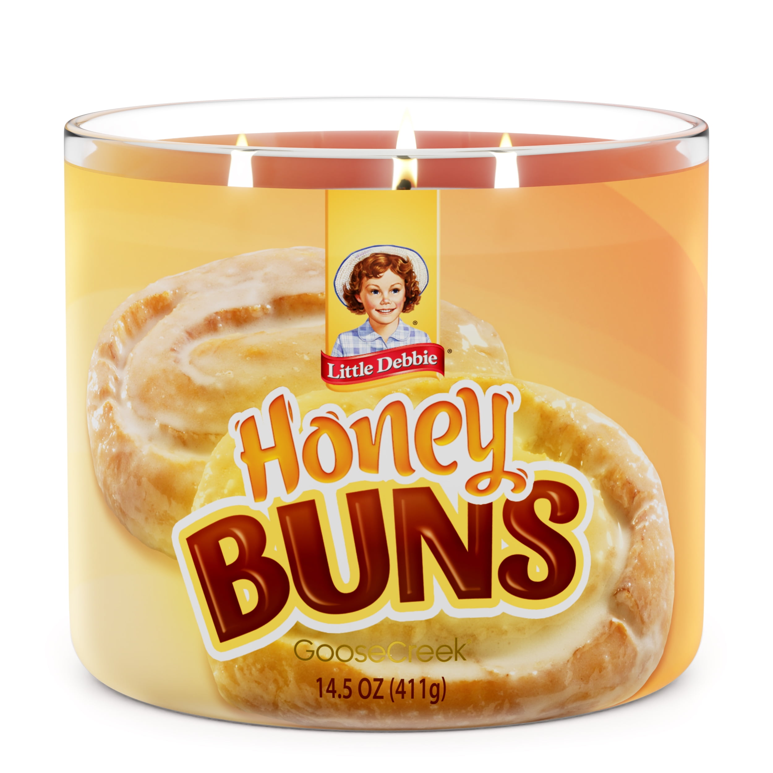 (2 pack) Goose Creek 3-Wick Little Debbie Honey Buns Scented Jar Candle, 14.5oz.