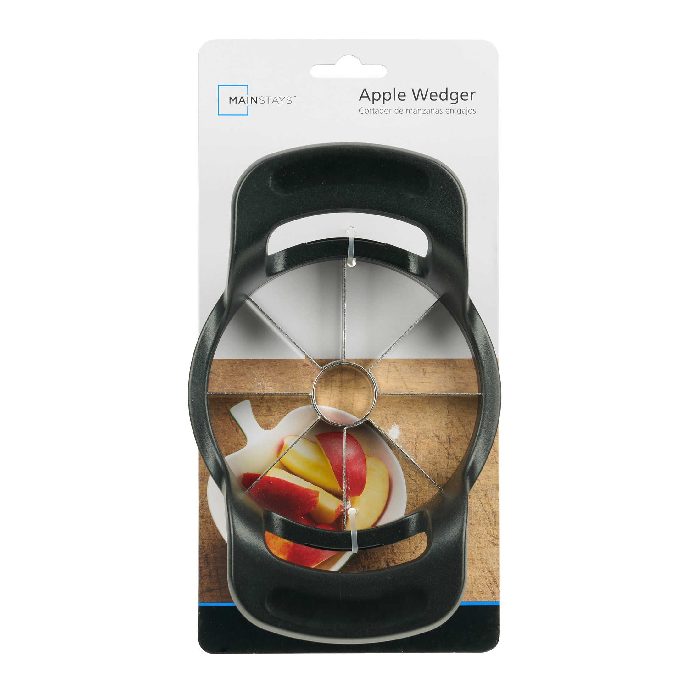 Mainstays Black Apple Wedger with Stainless Steel Blades, Ergonomic Grip